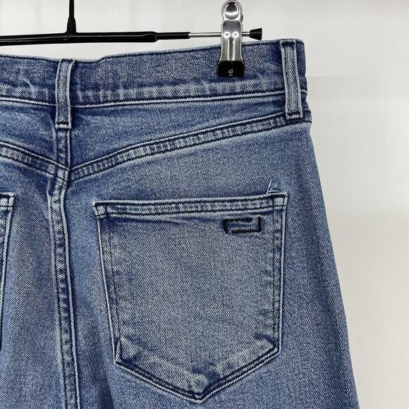 AYR The Must Jeans Size 27 Wide Leg Jeans High Rise Raw Hem Medium Wash - Picture 5 of 8